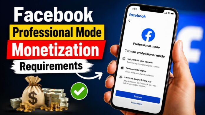 Facebook Professional Mode Monetization Requirements