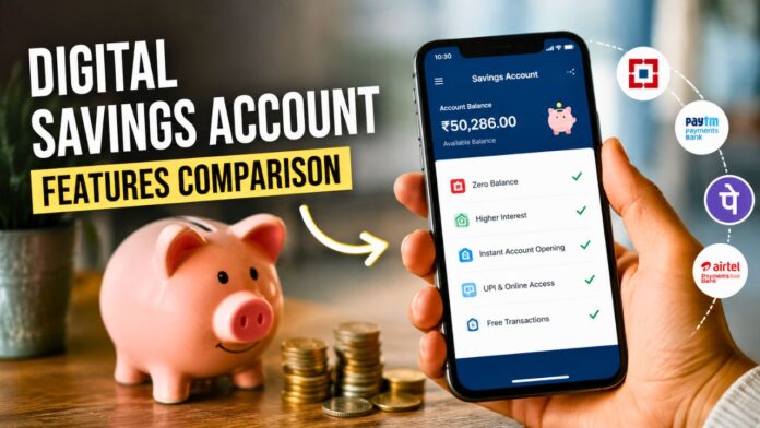 Digital Savings Account Features Comparison Digital Savings Account Features Comparison